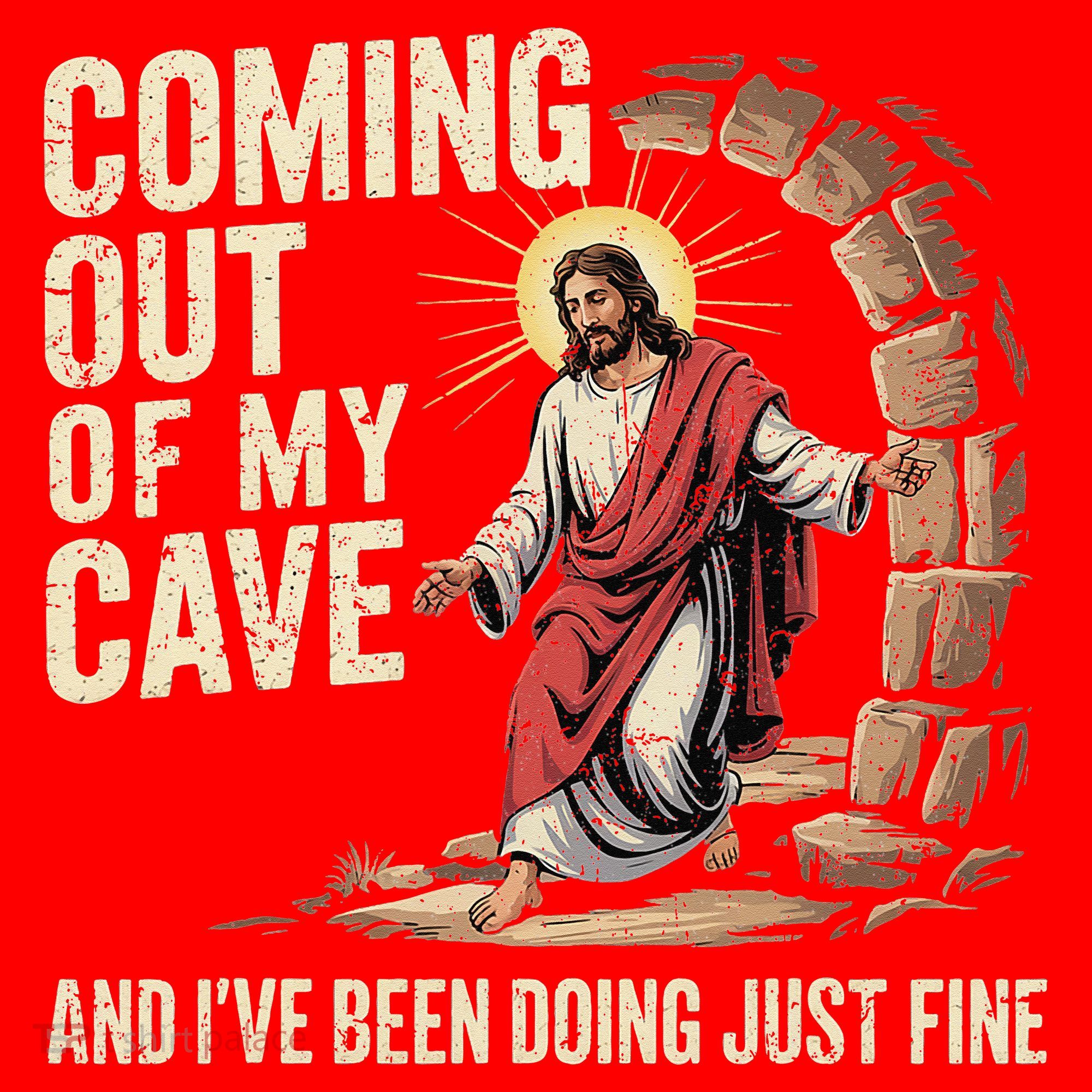 Jesus Coming Out Of My Cave And Ive Been Doing Just Fine Santa Hat