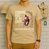 Jesus Coming Out Of My Cave And Ive Been Doing Just Fine T-Shirt thumb 6