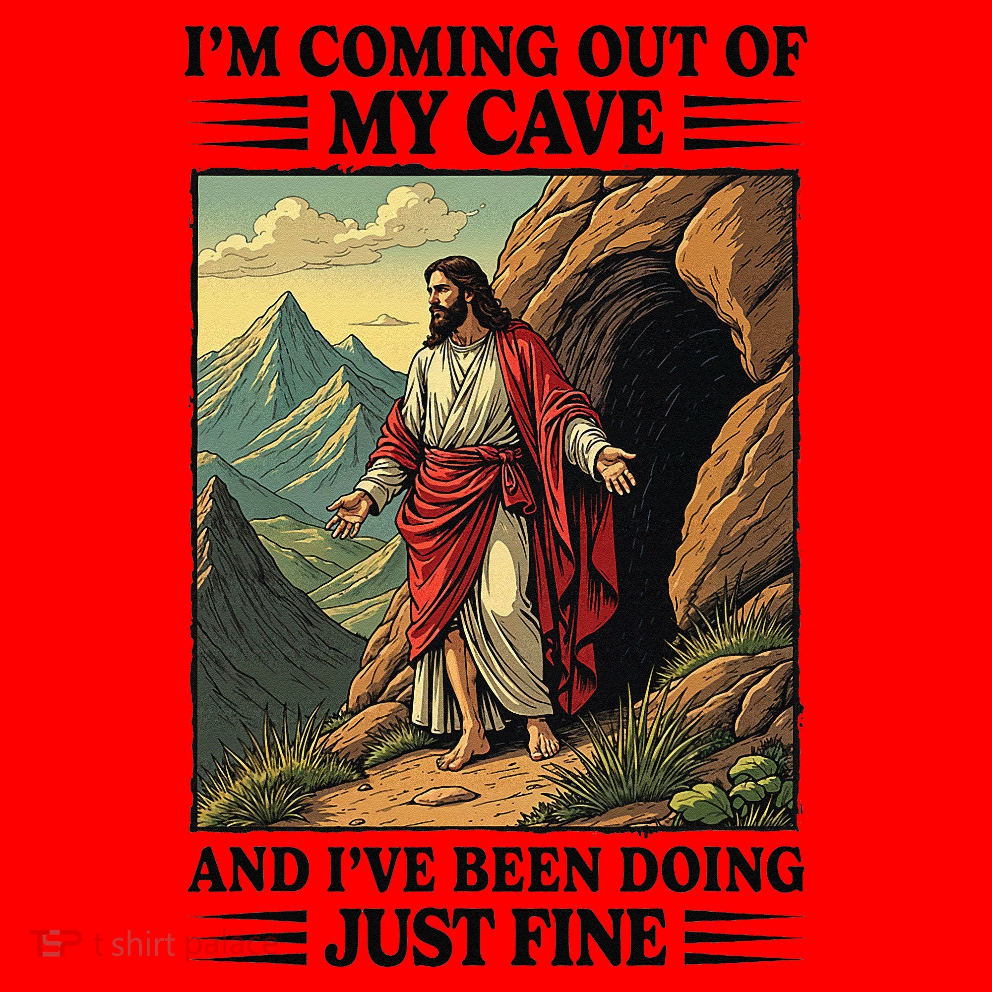 Jesus Coming Out Of My Cave And Ive Been Doing Just Fine Santa Hat