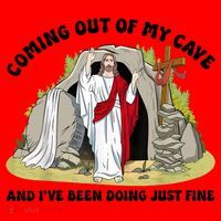 Jesus Coming Out Of My Cave And I’ve Been Doing Just Fine  Santa Hat thumb 1