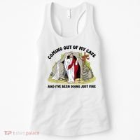 Jesus Coming Out Of My Cave And I’ve Been Doing Just Fine  Women's Tank Top thumb 0