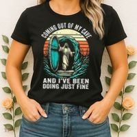 Jesus Coming Out Of My Cave And Ive Been Doing Just Fine Women's T-Shirt thumb 2