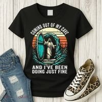 Jesus Coming Out Of My Cave And Ive Been Doing Just Fine Women's T-Shirt thumb 3