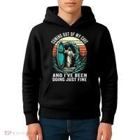 Jesus Coming Out Of My Cave And Ive Been Doing Just Fine Kids Hoodie thumb 4