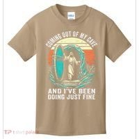 Jesus Coming Out Of My Cave And Ive Been Doing Just Fine Kids T-Shirt thumb 0