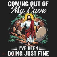Jesus Coming Out Of My Cave And Ive Been Doing Just Fine Beanie thumb 2