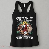 Jesus Coming Out Of My Cave And Ive Been Doing Just Fine Women's Tank Top thumb 3