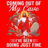 Jesus Coming Out Of My Cave And Ive Been Doing Just Fine Santa Hat thumb 1