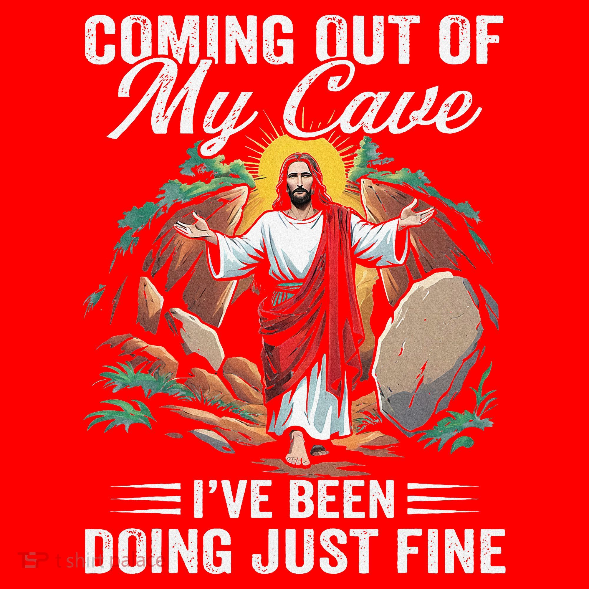 Jesus Coming Out Of My Cave And Ive Been Doing Just Fine Santa Hat