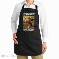Jesus Coming Out Of My Cave And Ive Been Doing Just Fine Apron thumb 2