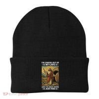 Jesus Coming Out Of My Cave And Ive Been Doing Just Fine Beanie thumb 0