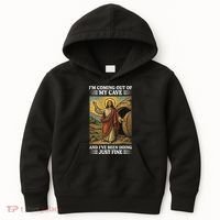 Jesus Coming Out Of My Cave And Ive Been Doing Just Fine Kids Hoodie thumb 0