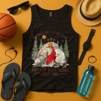 Jesus Coming Out Of My Cave And Ive Been Doing Just Fine Tank Top thumb 4