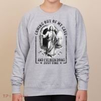 Jesus Coming Out Of My Cave And I've Been Doing Just Fine Women's Sweatshirt thumb 0