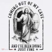 Jesus Coming Out Of My Cave And I've Been Doing Just Fine Sustainable Bucket Hat thumb 2