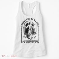 Jesus Coming Out Of My Cave And I've Been Doing Just Fine Women's Tank Top thumb 0