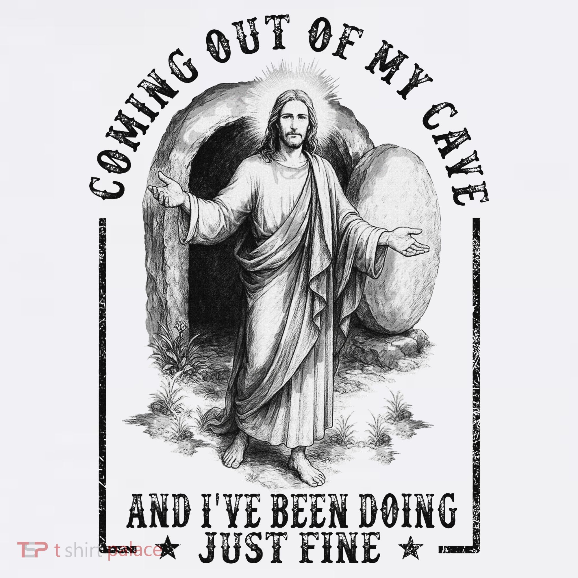 Jesus Coming Out Of My Cave And I've Been Doing Just Fine Baby Bodysuit