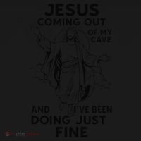 Jesus Coming Out Of My Cave And Ive Been Doing Just Fine Kids Long Sleeve Shirt thumb 2