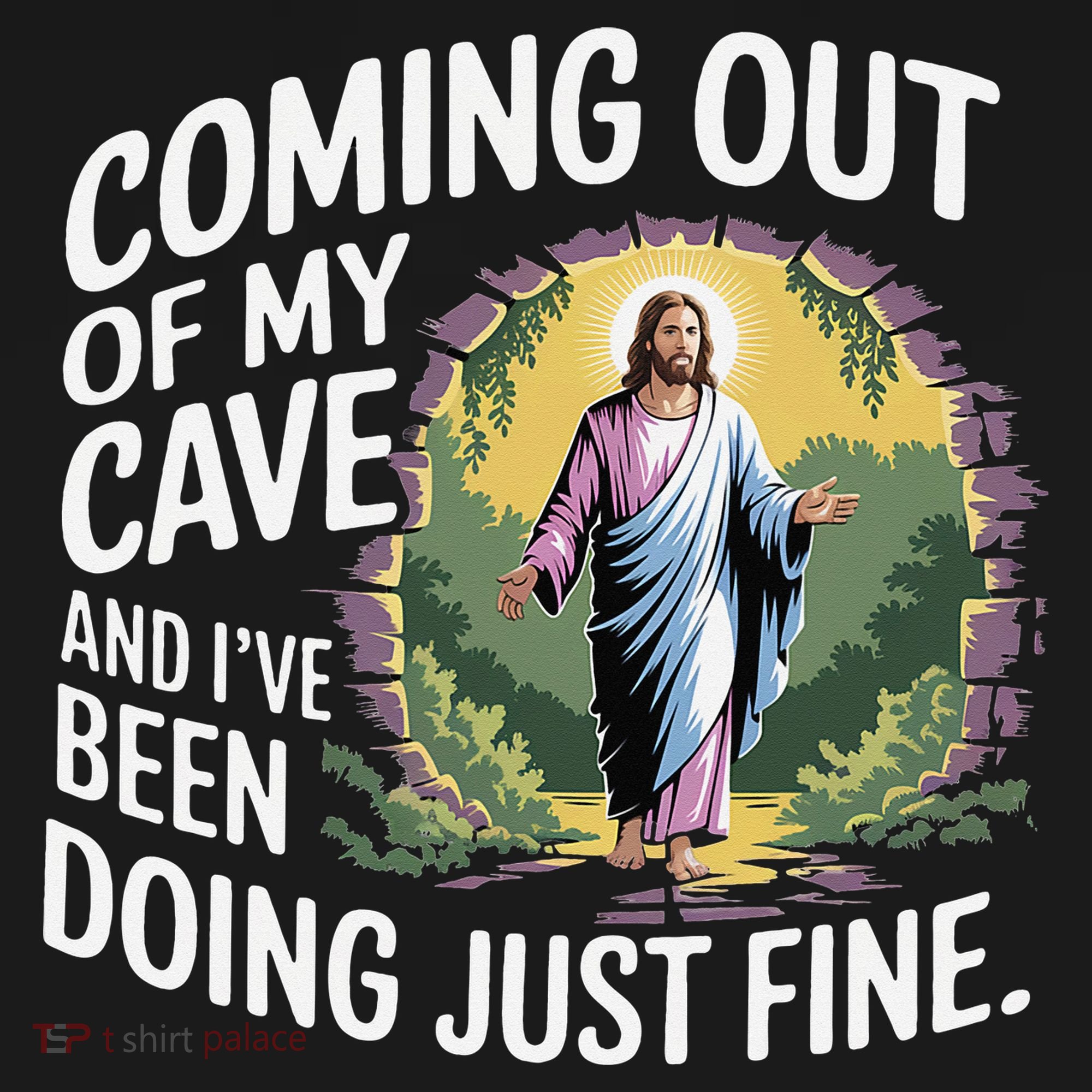 Jesus Coming Out Of My Cave And Ive Been Doing Just Fine Kids Hoodie