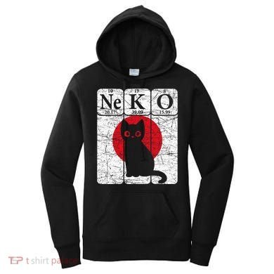 Japanese Cat Periodic Table Elements Kawaii Neko Japanese Women's Hoodie