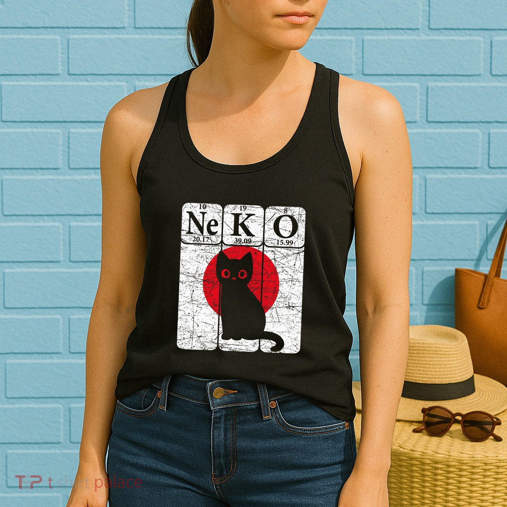 Japanese Cat Periodic Table Elements Kawaii Neko Japanese Women's Tank Top