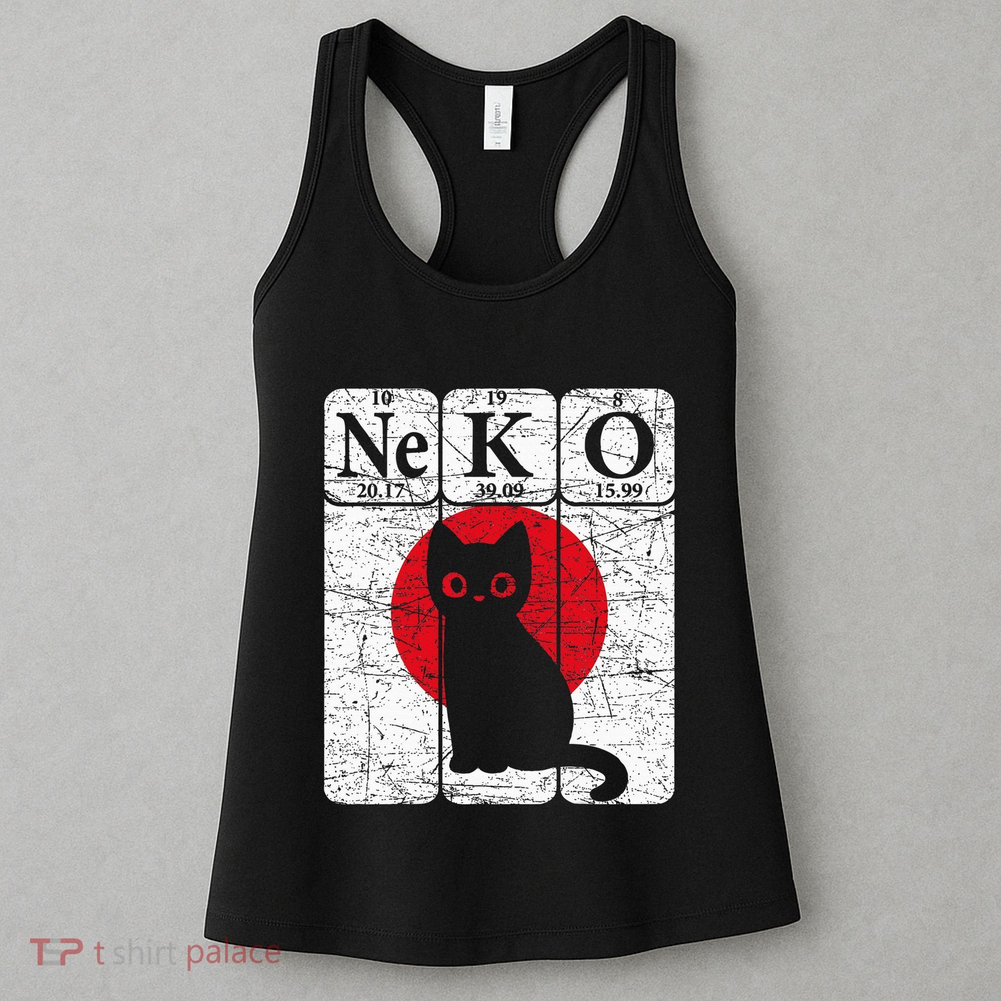 Japanese Cat Periodic Table Elements Kawaii Neko Japanese Women's Tank Top