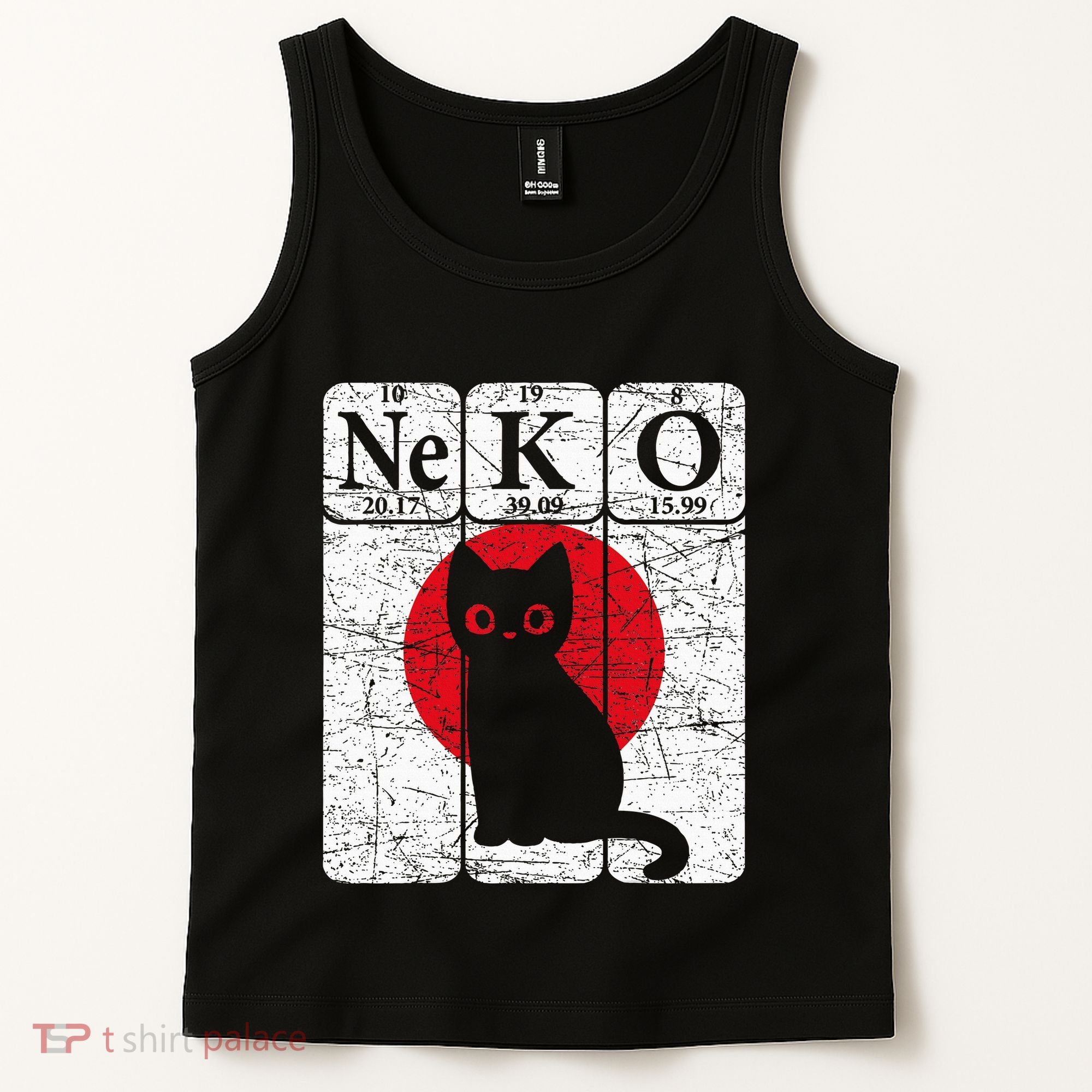 Japanese Cat Periodic Table Elements Kawaii Neko Japanese Tank Top