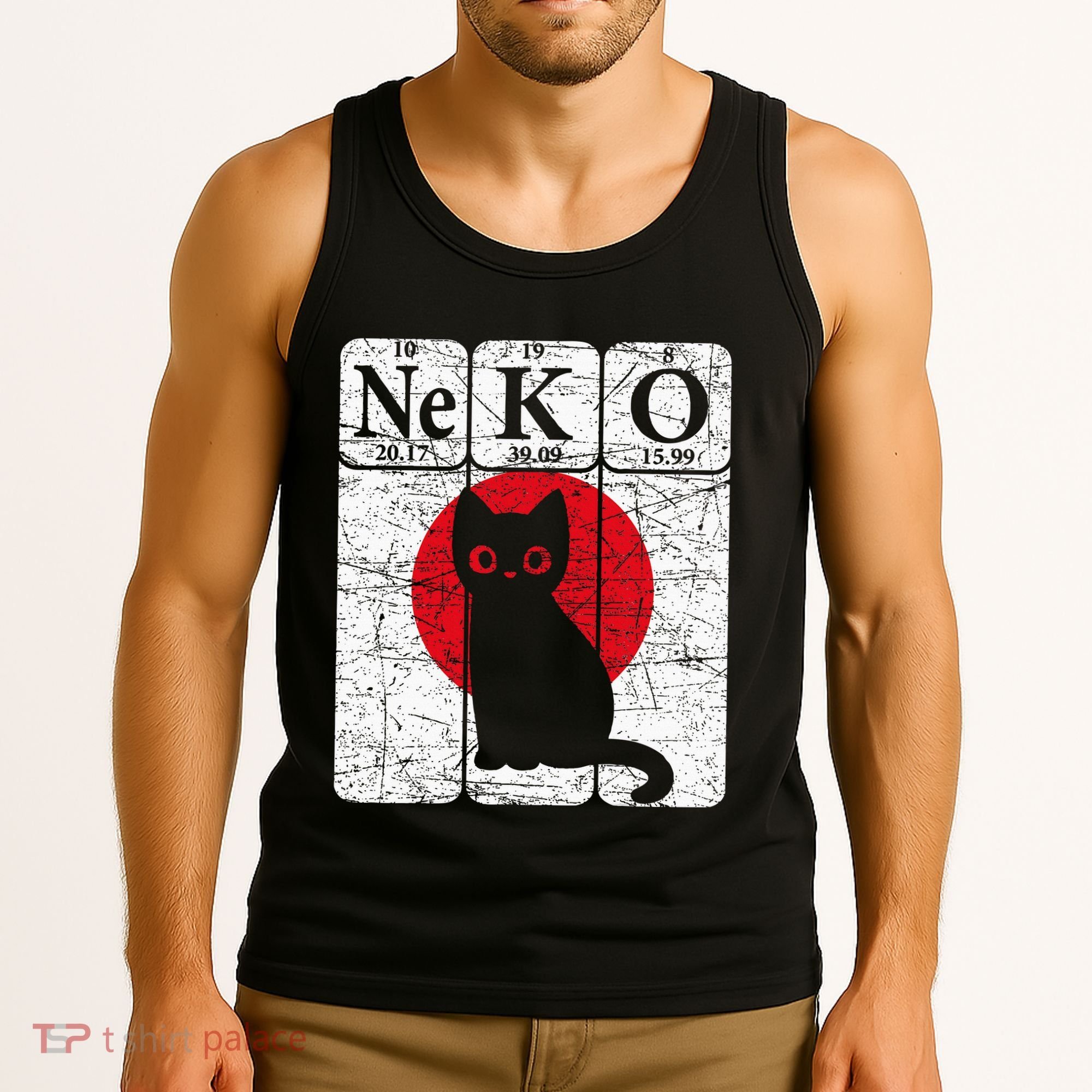 Japanese Cat Periodic Table Elements Kawaii Neko Japanese Tank Top