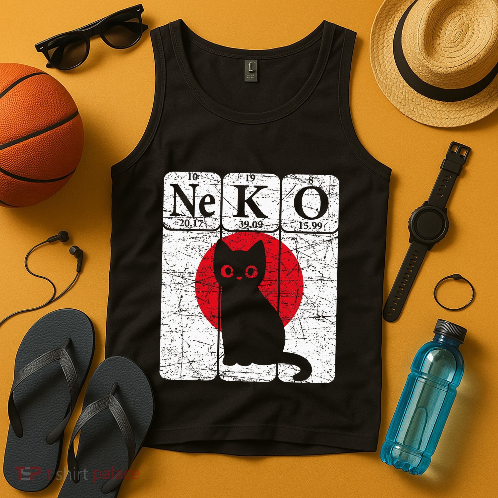 Japanese Cat Periodic Table Elements Kawaii Neko Japanese Tank Top