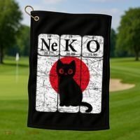 Japanese Cat Periodic Table Elements Kawaii Neko Japanese Golf Towel thumb 1
