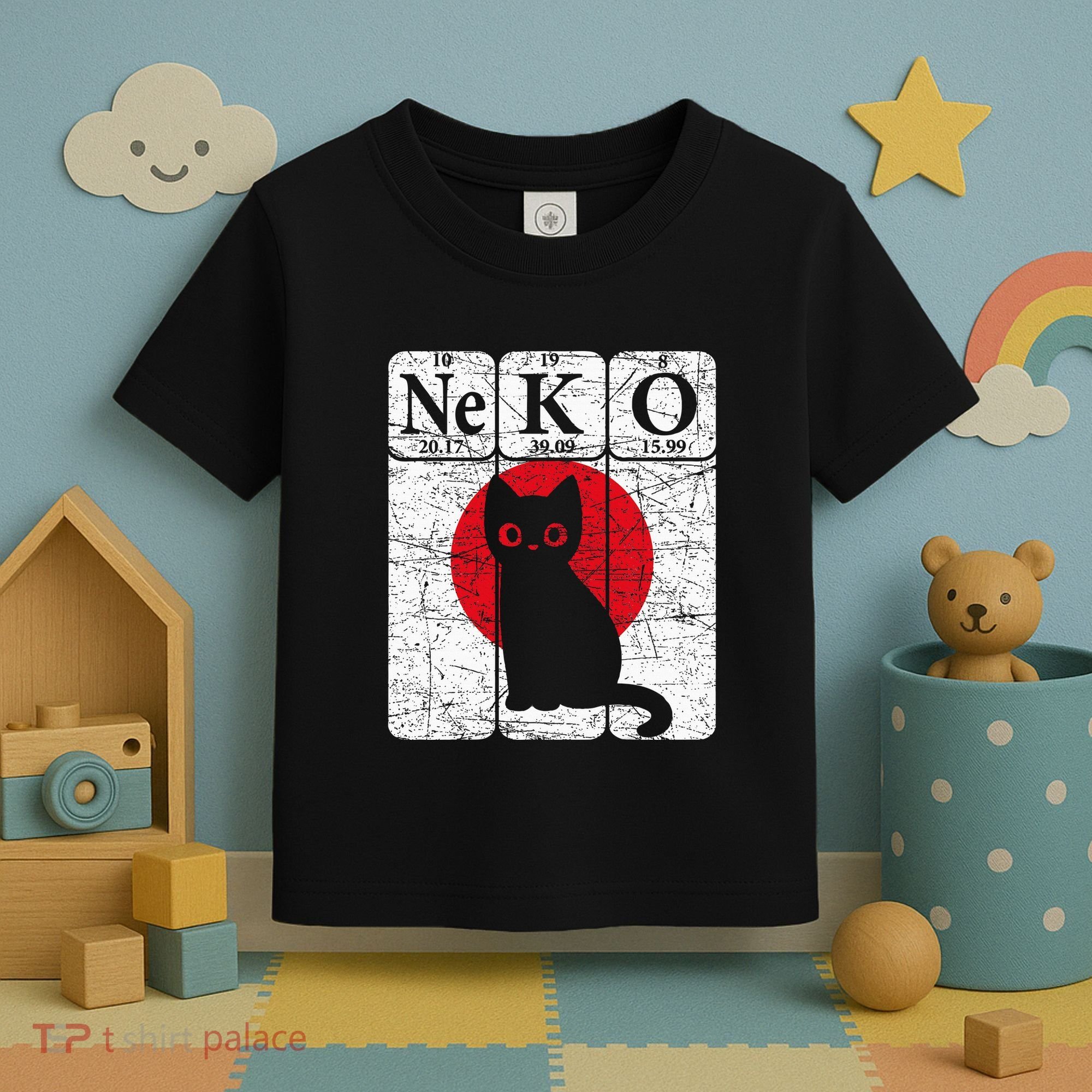Japanese Cat Periodic Table Elements Kawaii Neko Japanese Toddler T-Shirt