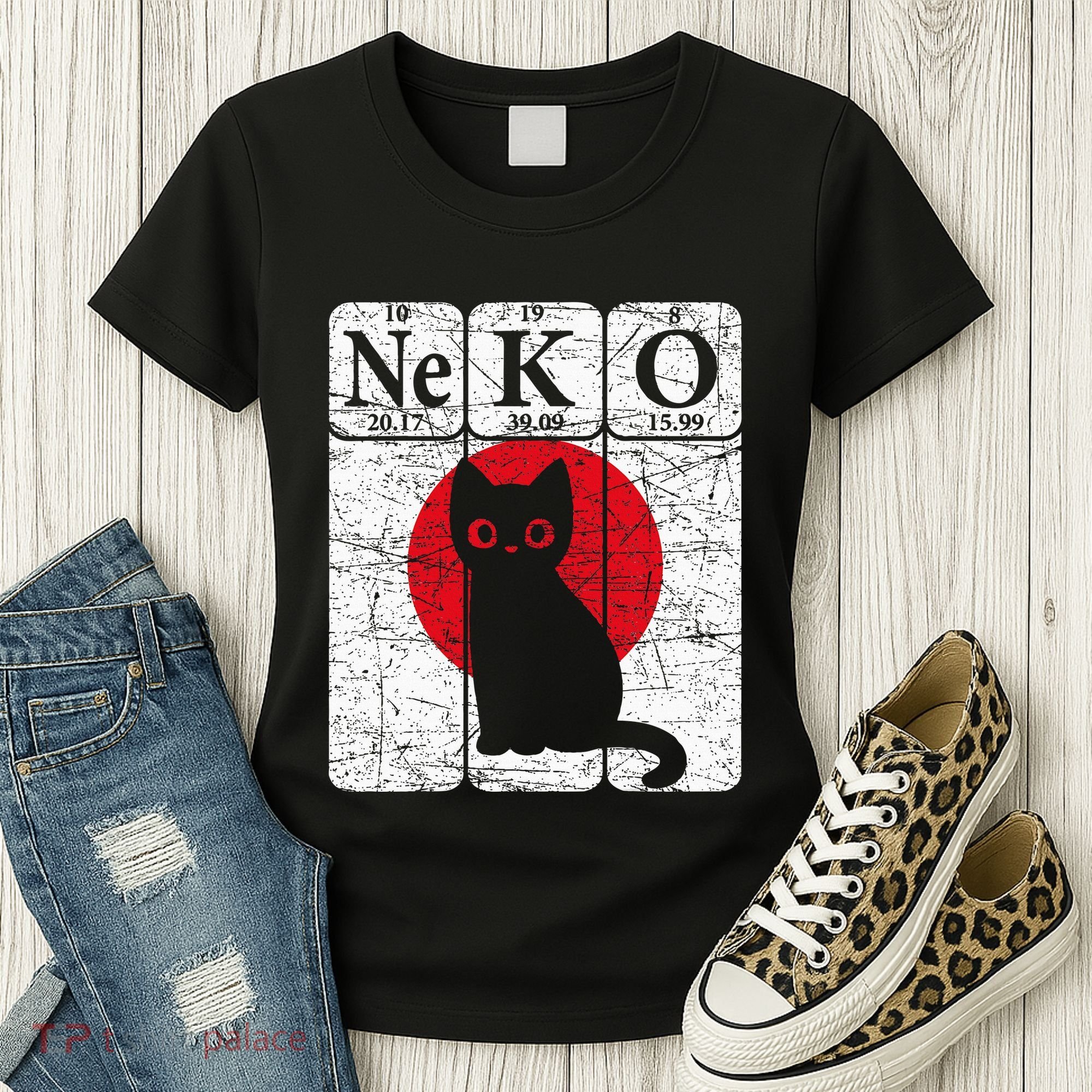Japanese Cat Periodic Table Elements Kawaii Neko Japanese Women's T-Shirt