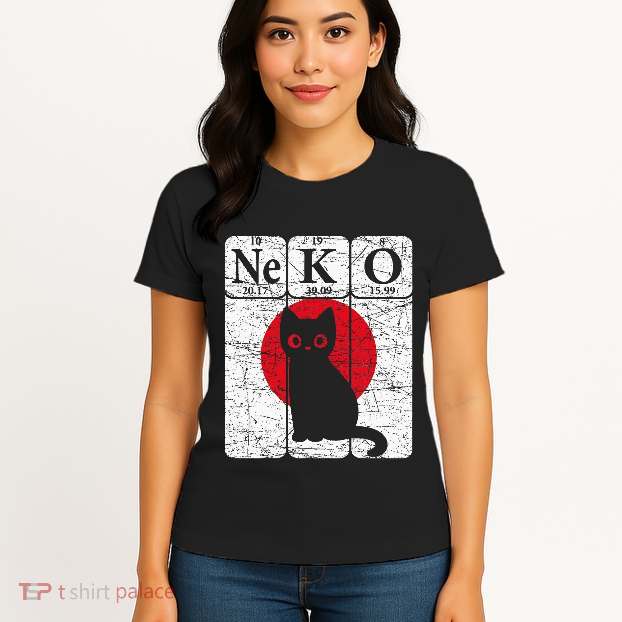Japanese Cat Periodic Table Elements Kawaii Neko Japanese Women's T-Shirt