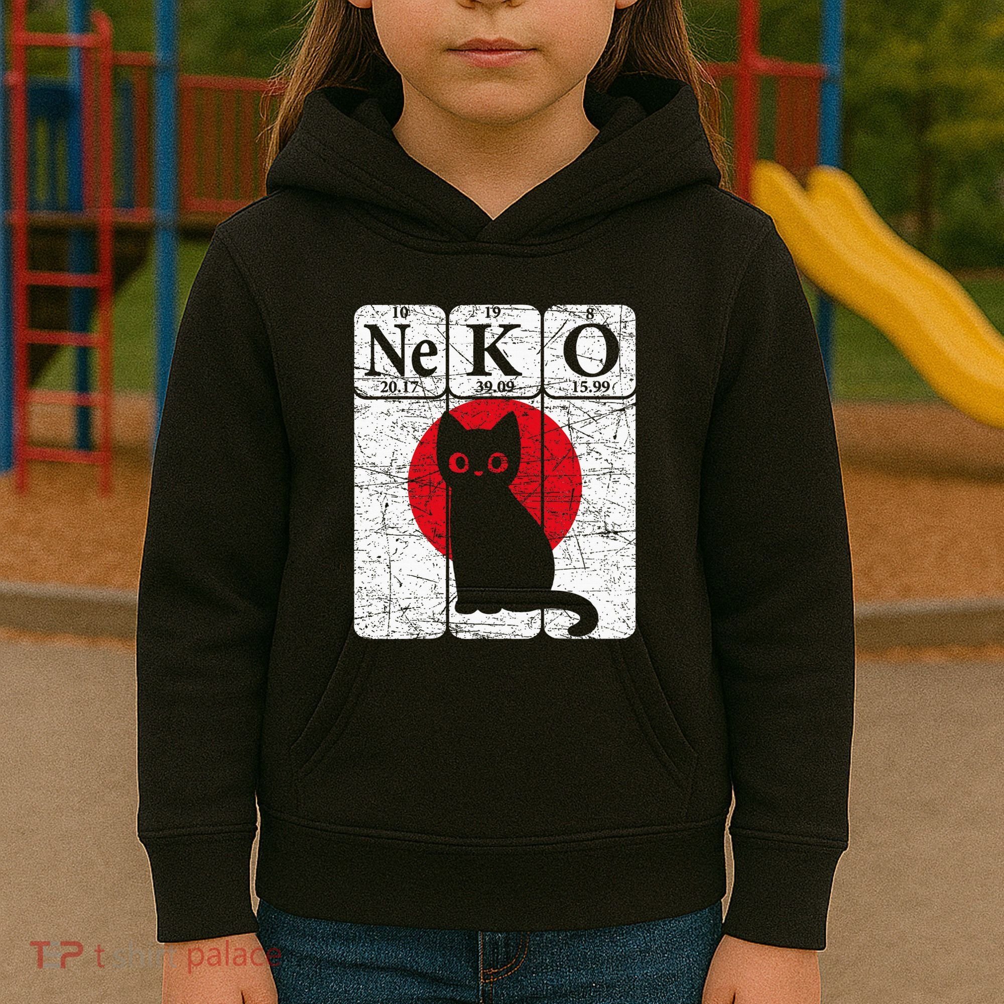 Japanese Cat Periodic Table Elements Kawaii Neko Japanese Kids Hoodie