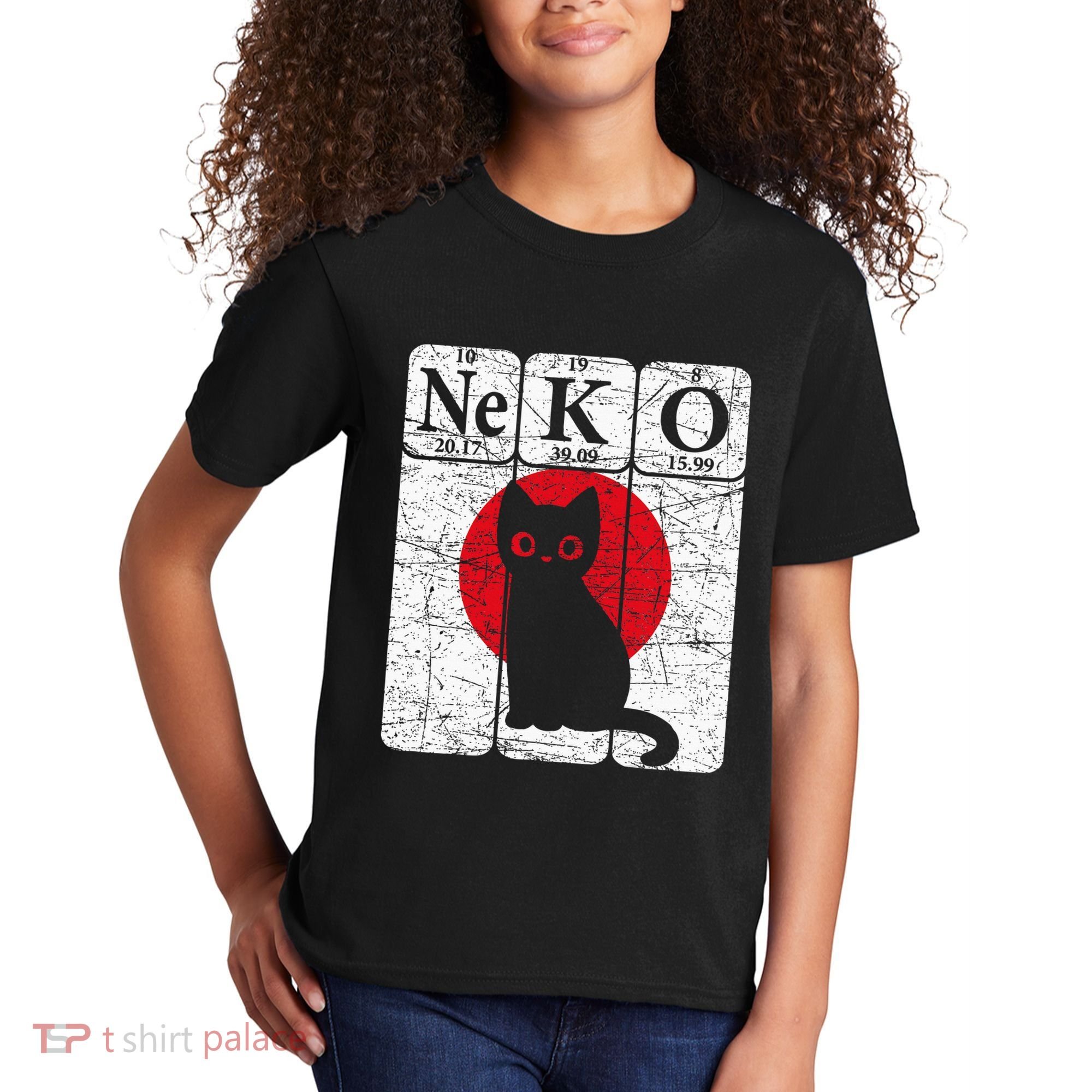 Japanese Cat Periodic Table Elements Kawaii Neko Japanese Kids T-Shirt