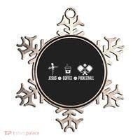 Jesus Coffee Pickleball Funny Christian Pickleball Lovers Ornament thumb 0