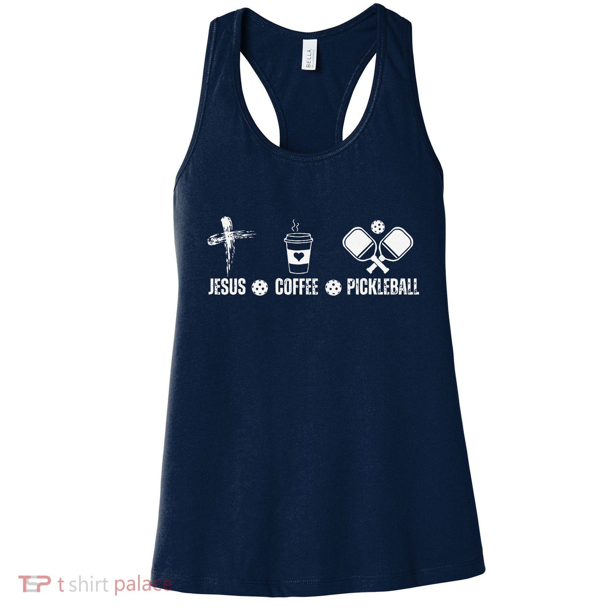 Jesus Coffee Pickleball Funny Christian Pickleball Lovers Women's Tank Top