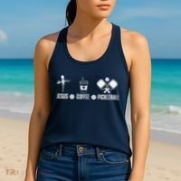 Jesus Coffee Pickleball Funny Christian Pickleball Lovers Women's Tank Top thumb 2