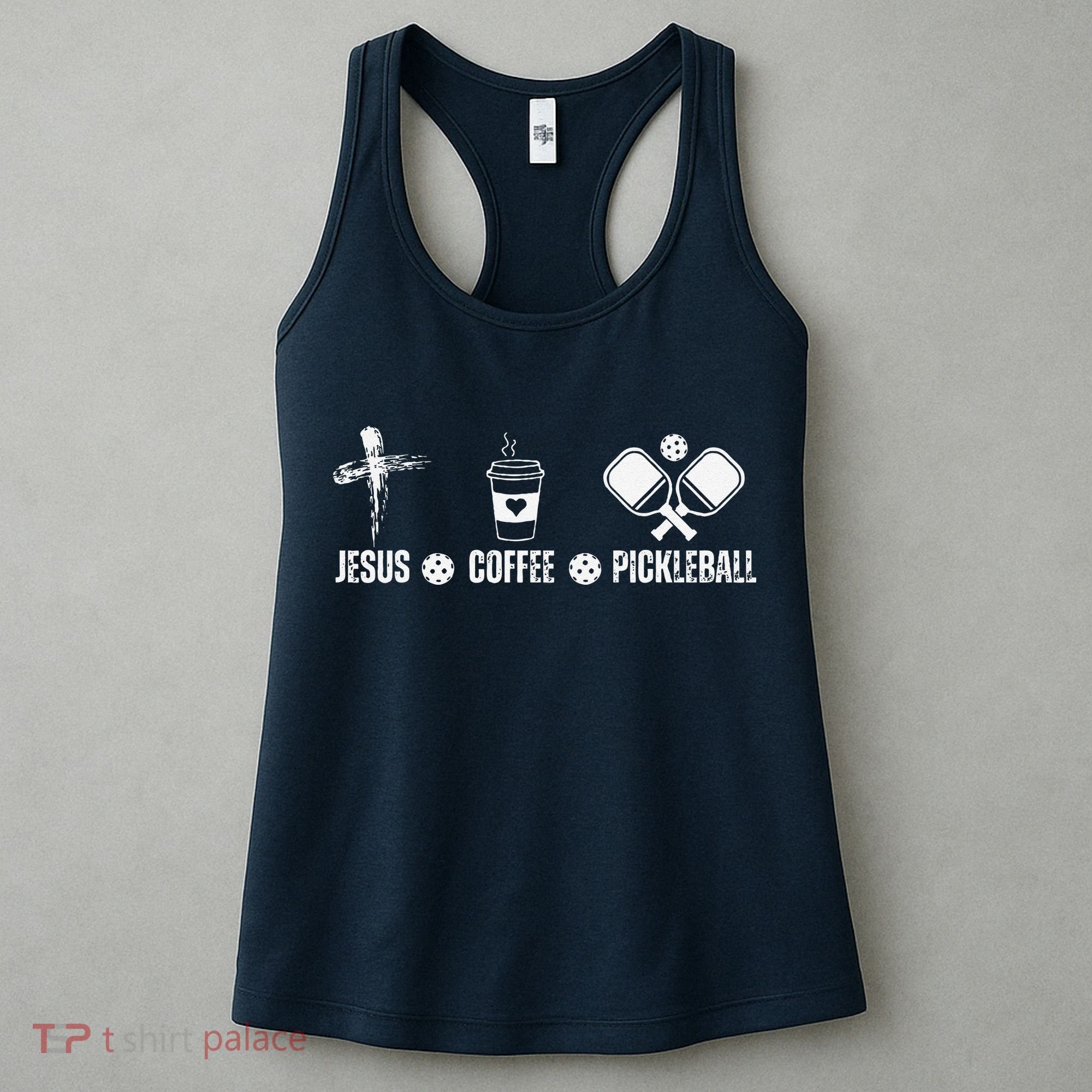 Jesus Coffee Pickleball Funny Christian Pickleball Lovers Women's Tank Top