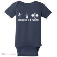 Jesus Coffee Pickleball Funny Christian Pickleball Lovers Baby Bodysuit thumb 0
