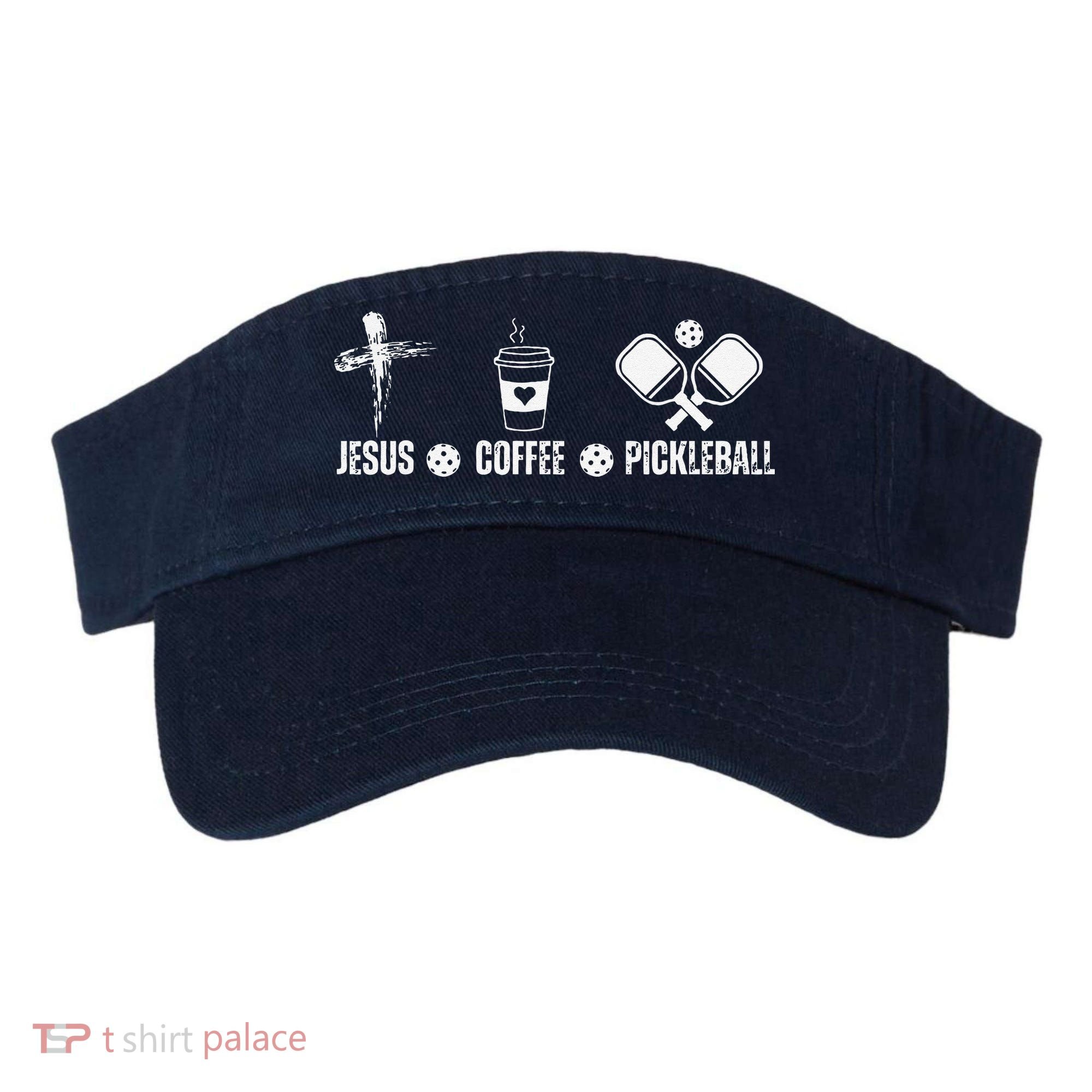 Jesus Coffee Pickleball Funny Christian Pickleball Lovers Visor