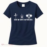 Jesus Coffee Pickleball Funny Christian Pickleball Lovers Women's T-Shirt thumb 0