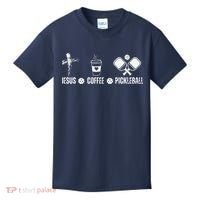 Jesus Coffee Pickleball Funny Christian Pickleball Lovers Kids T-Shirt thumb 0