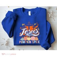 Jesus Christ Pumpkin Spice Thanksgiving Fall Christian Funny Gift Sweatshirt thumb 2