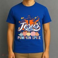 Jesus Christ Pumpkin Spice Thanksgiving Fall Christian Funny Gift T-Shirt thumb 3