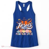 Jesus Christ Pumpkin Spice Thanksgiving Fall Christian Funny Gift Women's Tank Top thumb 0