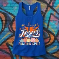 Jesus Christ Pumpkin Spice Thanksgiving Fall Christian Funny Gift Women's Tank Top thumb 3