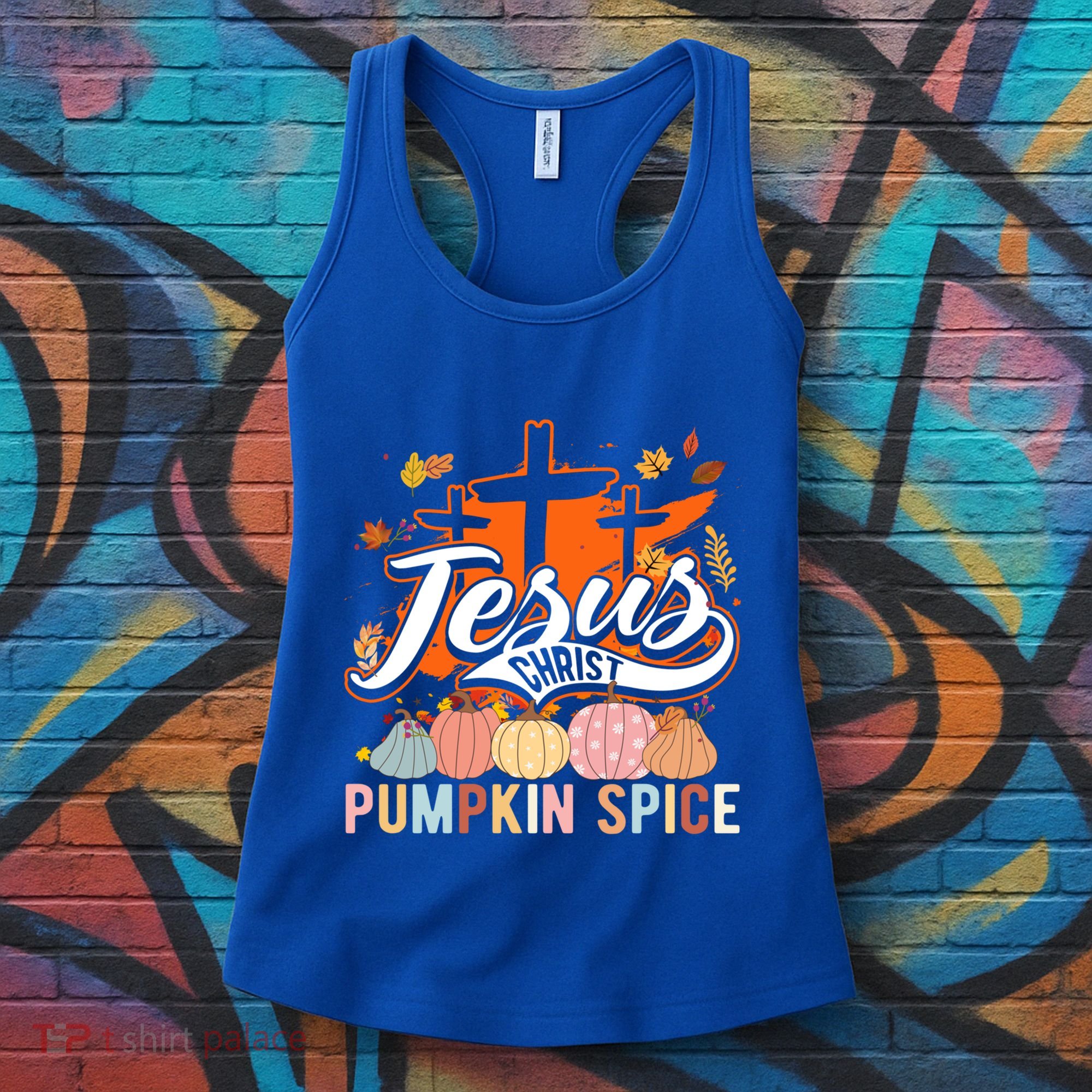 Jesus Christ Pumpkin Spice Thanksgiving Fall Christian Funny Gift Women's Tank Top