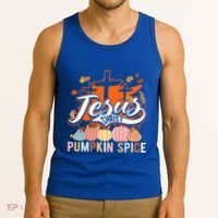 Jesus Christ Pumpkin Spice Thanksgiving Fall Christian Funny Gift Tank Top thumb 3