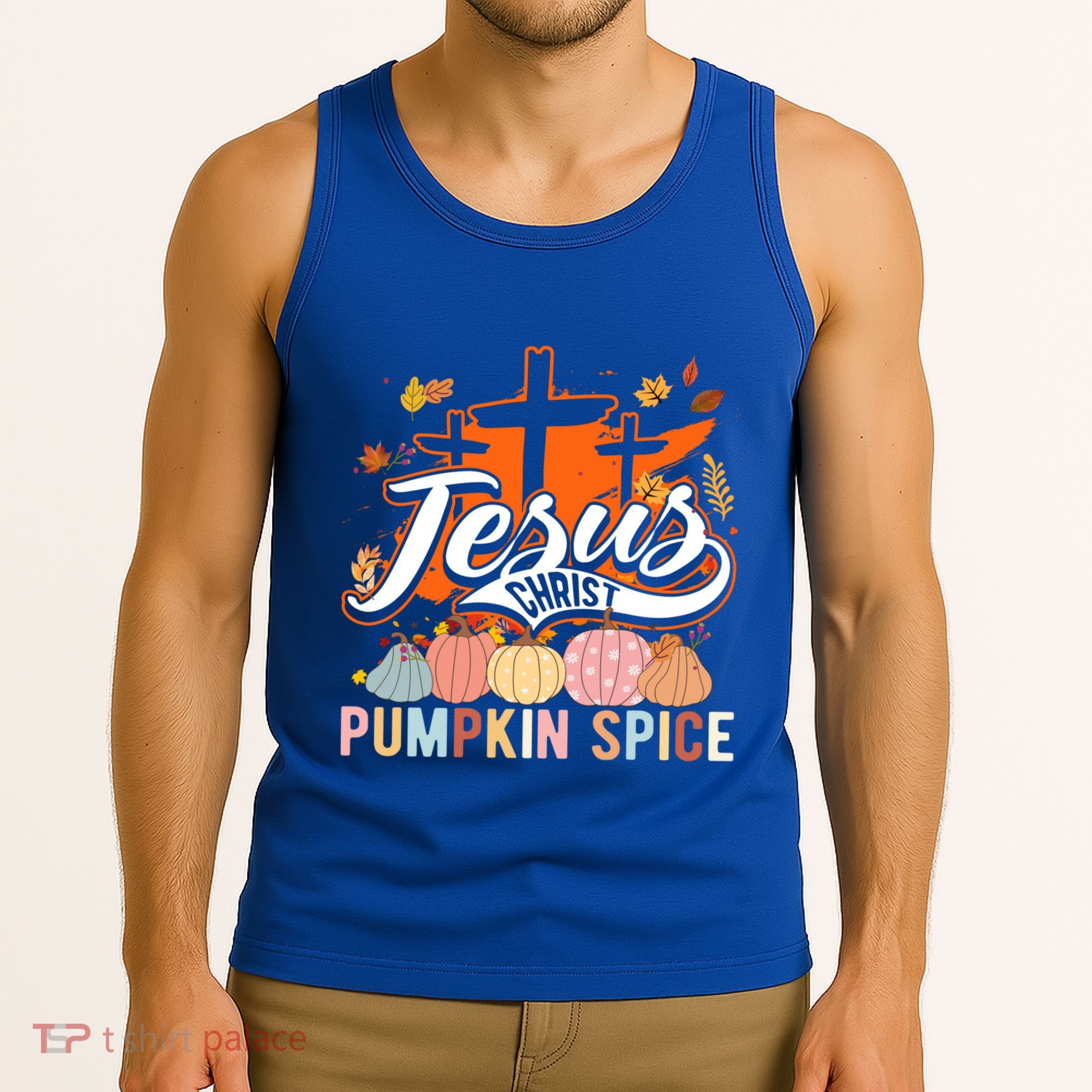 Jesus Christ Pumpkin Spice Thanksgiving Fall Christian Funny Gift Tank Top